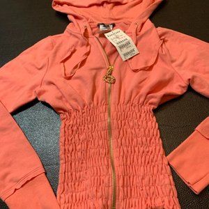 Brand New Pink Bebe Smocked Waist Hoodie (NWT) - Sz M